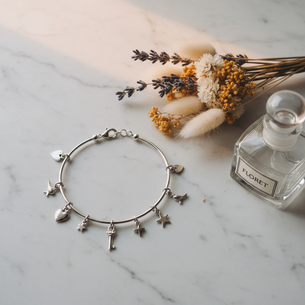 A desktop styling shot featuring a防犯アクセサリー presented like a design object. The compact device, shaped as a smooth, rounded square in warm matte ivory with a thin graphite border, rests on an open design notebook with subtle grid lines. Beside it, neatly aligned color swatches in muted jewel tones and a slim metal ruler suggest customization and design process. Cool, diffused daylight from the left softly illuminates the scene, creating minimal shadows and a crisp, analytical feel. Captured from a slightly elevated angle with sharp focus on the device’s fine details—the flush side button, micro-perforated speaker area, and precise edge radius—the composition feels clean, modern, and intelligent, reinforcing the brand’s focus on aesthetic control and personal expression.